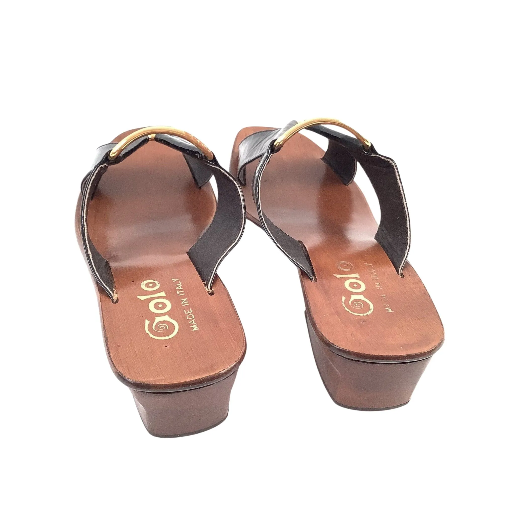 Black Leather Golo Sandals