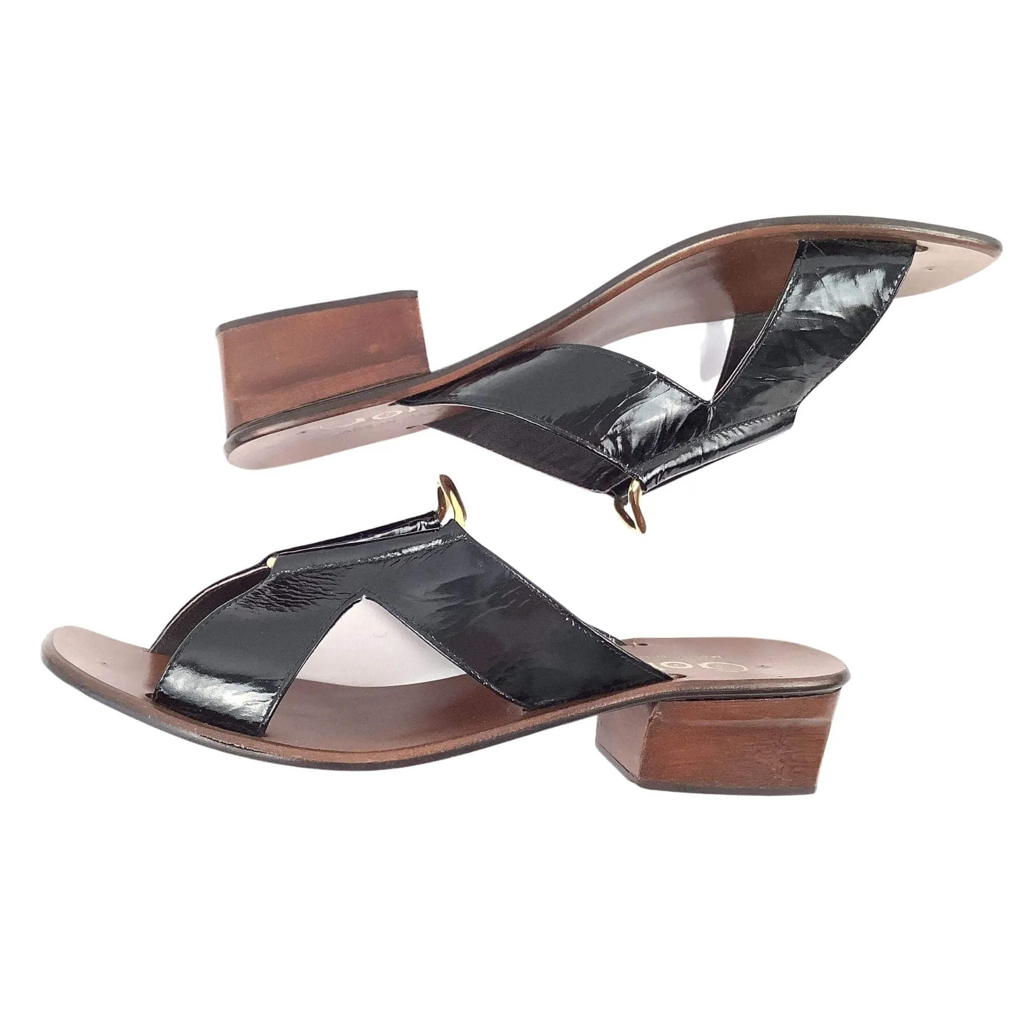 Black Leather Golo Sandals
