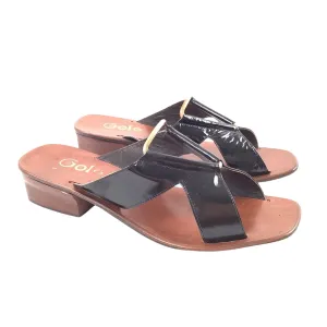 Black Leather Golo Sandals