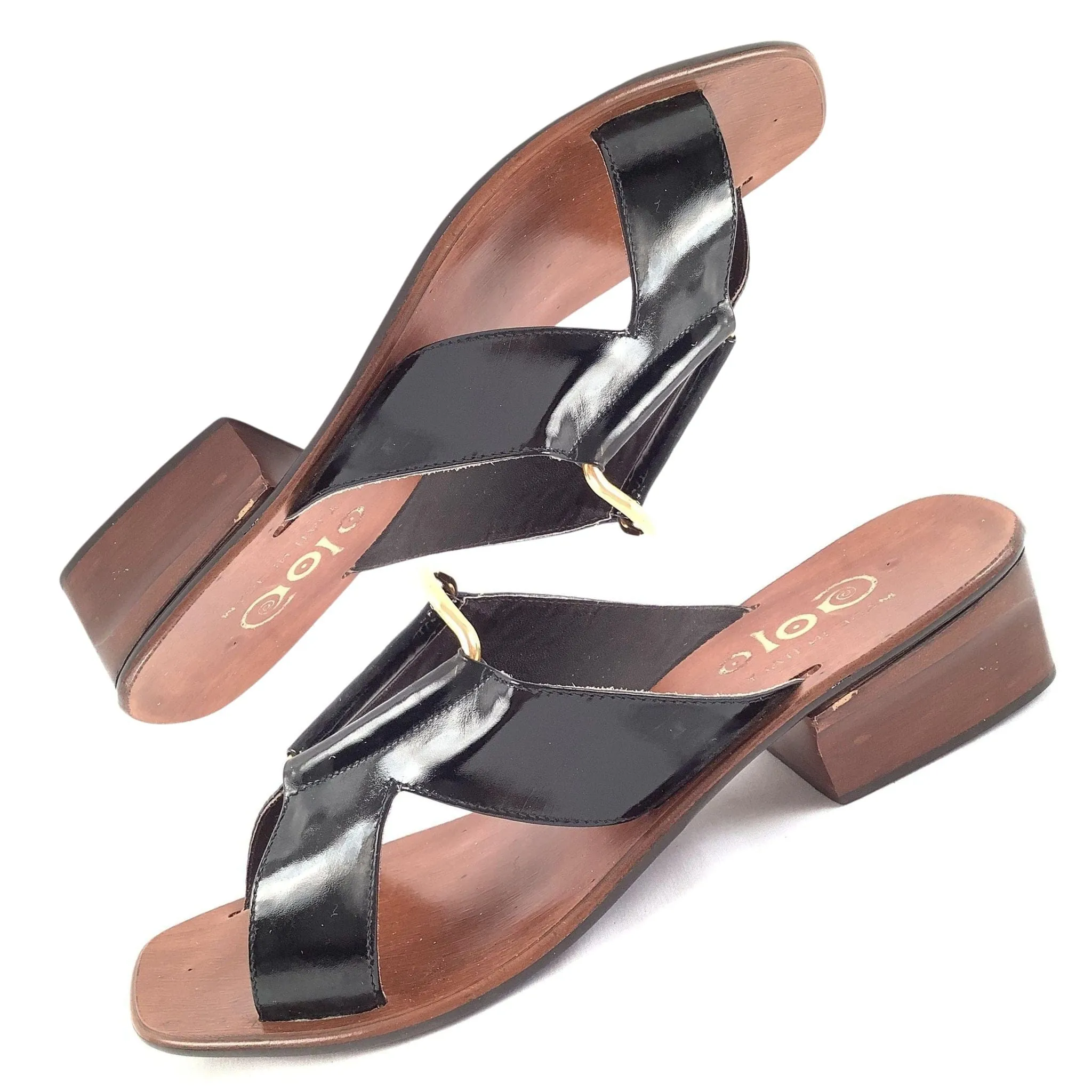 Black Leather Golo Sandals
