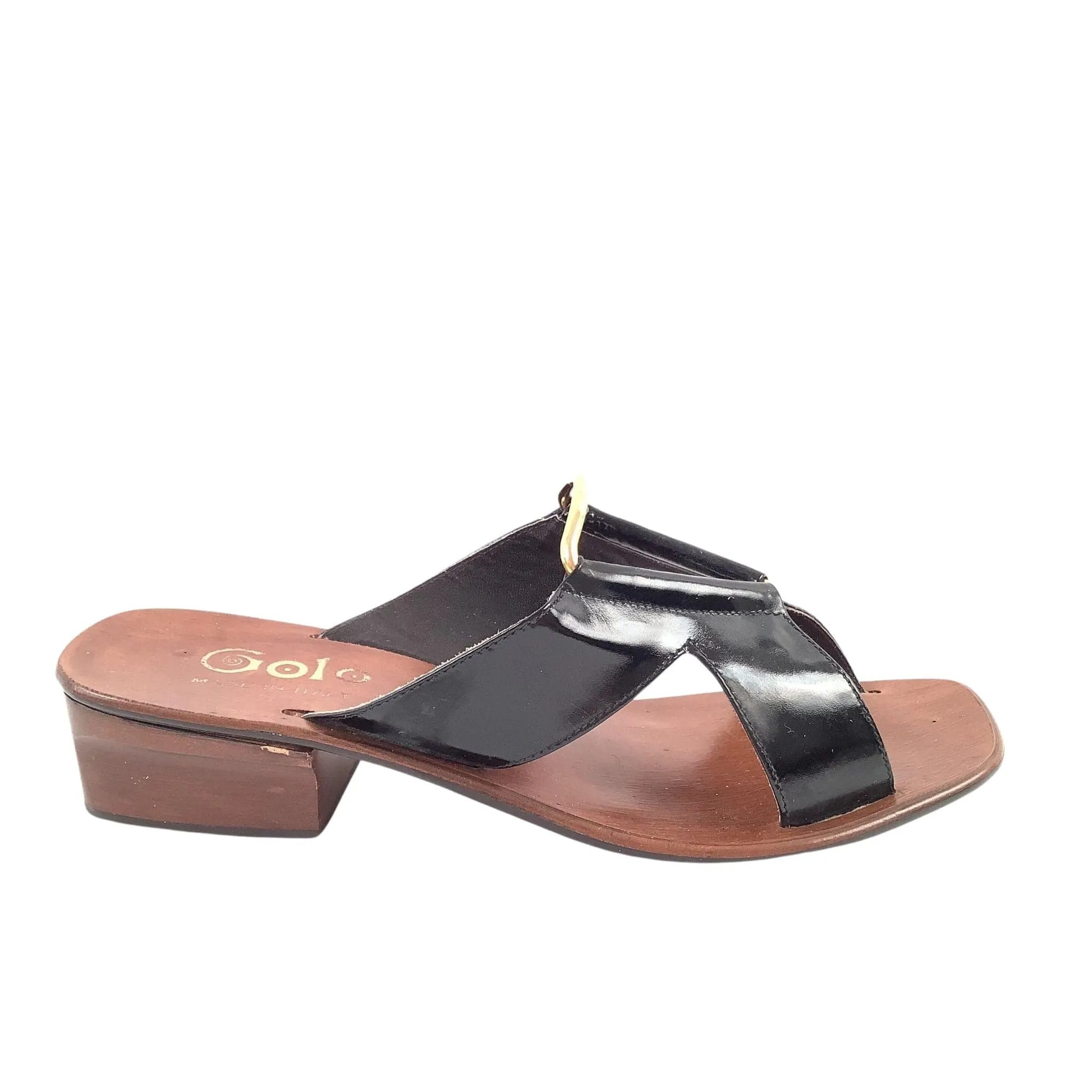 Black Leather Golo Sandals