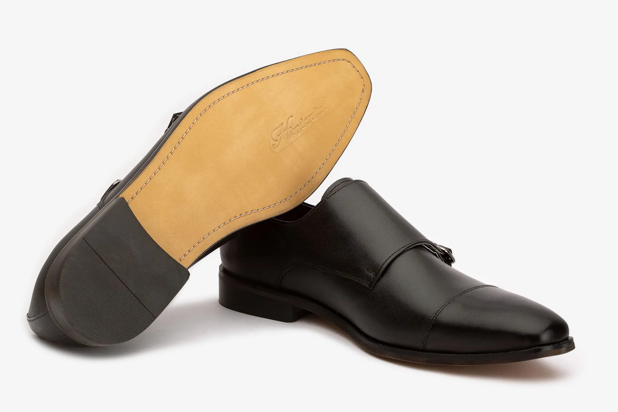 Black Monk Straps With Captoe