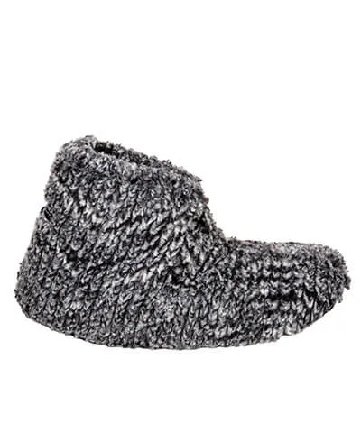 Bootie Slipper - Cozy Cable in Ash Faux Fur (One Small Left!)