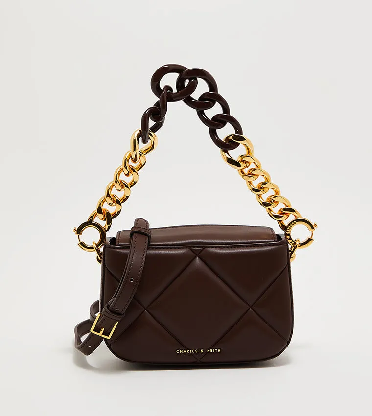 C&K Raleigh Mini Danika Chunky Chain Paded Bag with Box