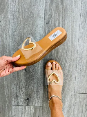 Clear Beautiful Heart Sandals