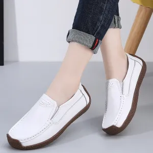 Comfort and Traction with Non-slip Cowhide Soft Bottom Women's Shoes