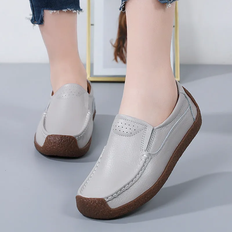 Comfort and Traction with Non-slip Cowhide Soft Bottom Women's Shoes