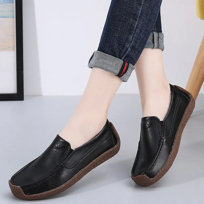 Comfort and Traction with Non-slip Cowhide Soft Bottom Women's Shoes