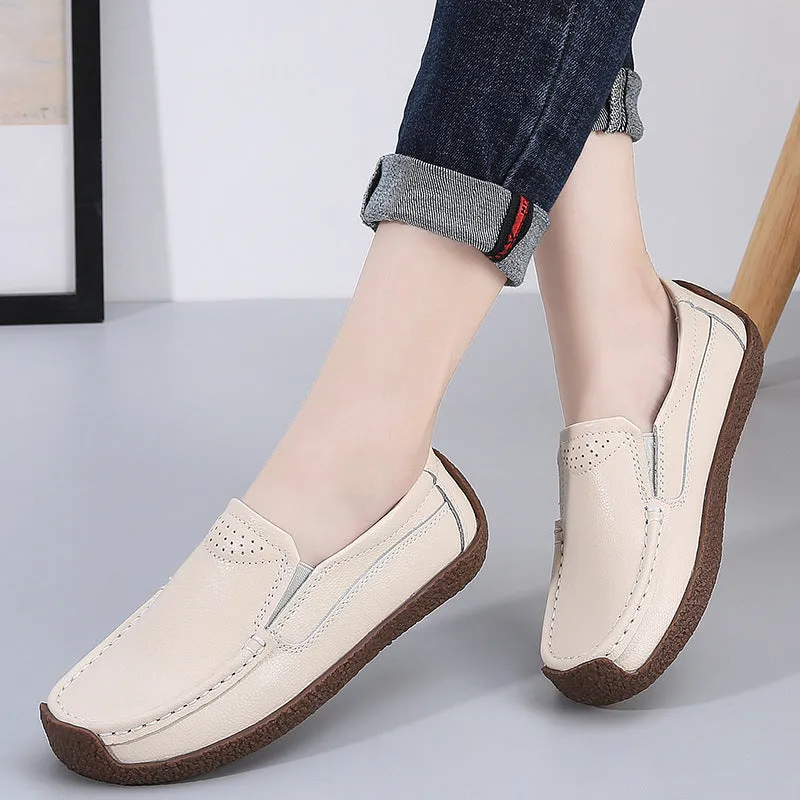 Comfort and Traction with Non-slip Cowhide Soft Bottom Women's Shoes
