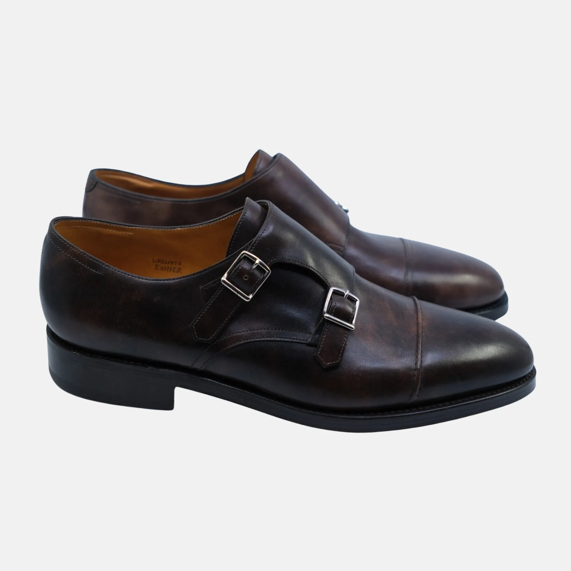 Dark Brown Double-Monk Shoes (EU 44)