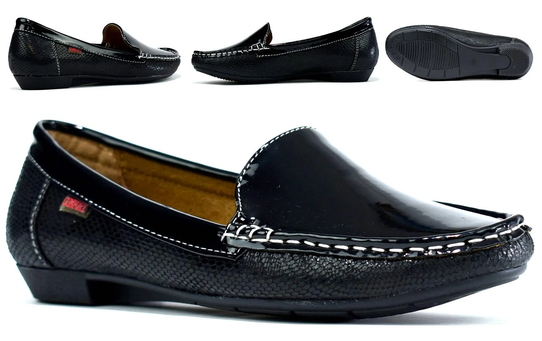 Emma Leather Black Snake