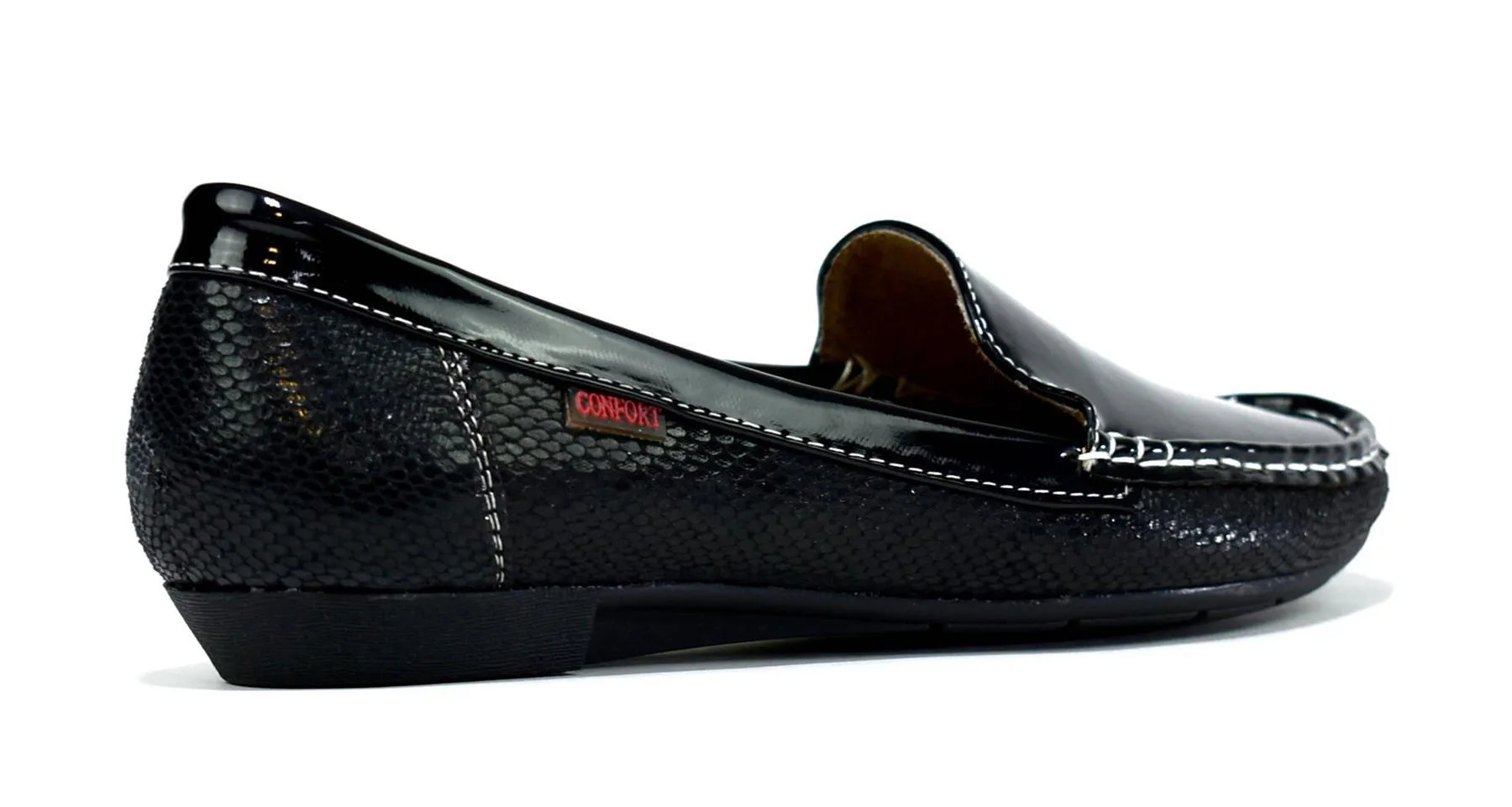 Emma Leather Black Snake