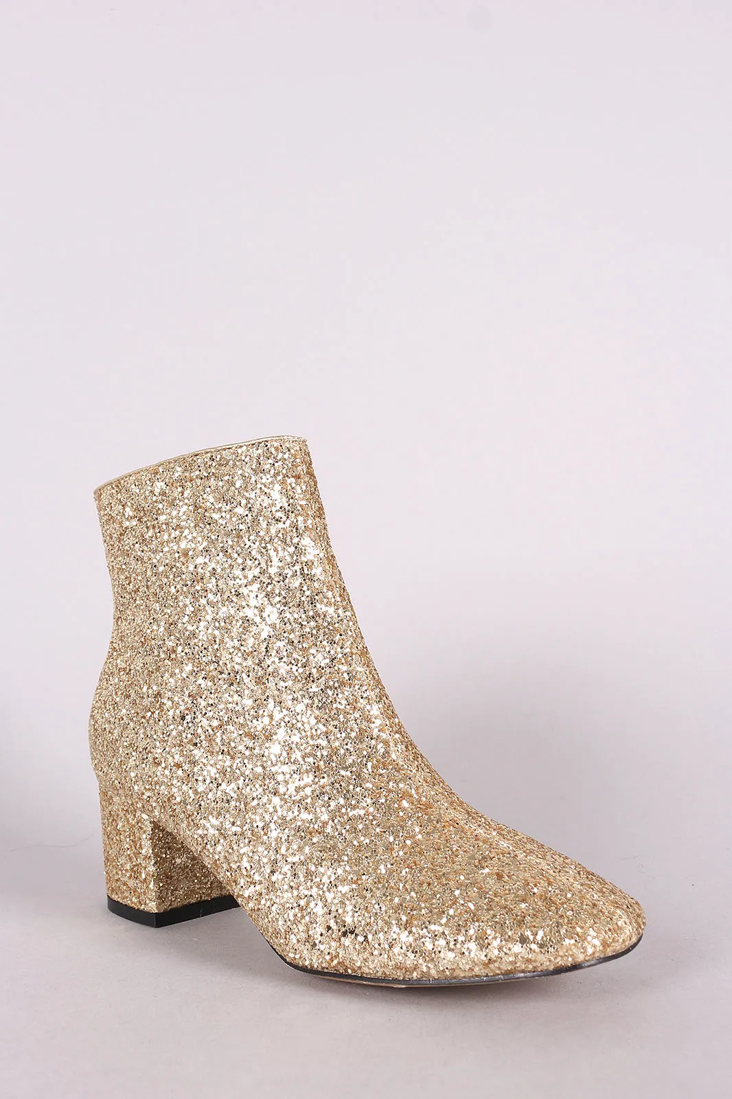 Glitter Block Heeled Ankle Boots