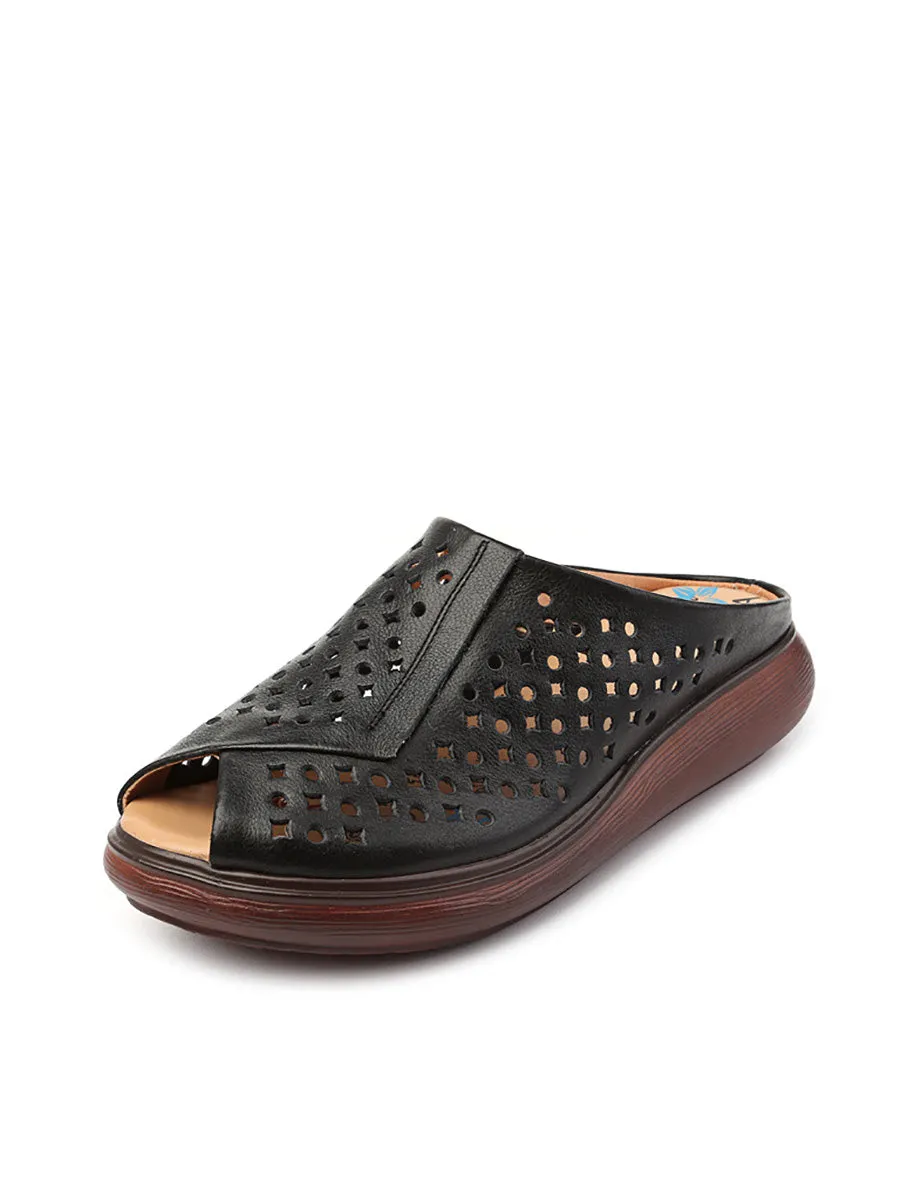 High Quality Leather Platform Wedge