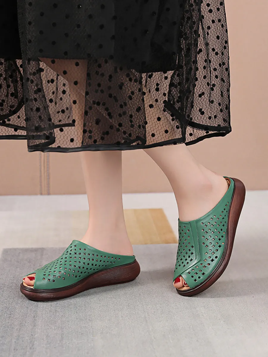 High Quality Leather Platform Wedge