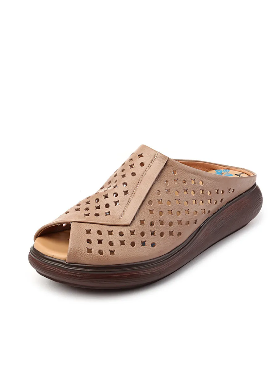 High Quality Leather Platform Wedge