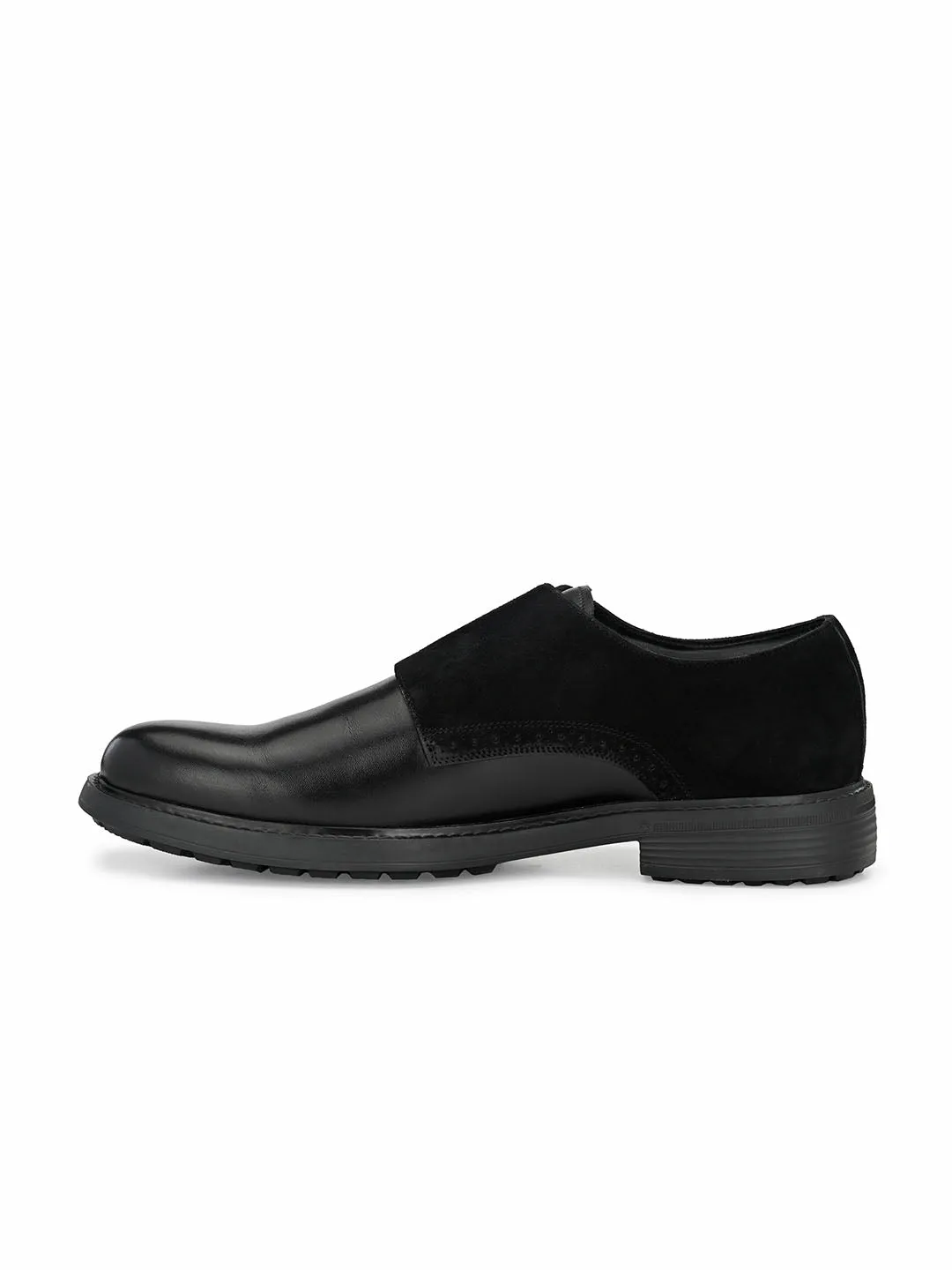 HITZ403 Men's Black Leather Formal  Buckle Shoes