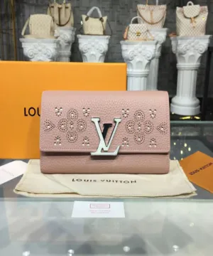 Louis Vuitton Compact Wallet Taurillion Leather Magnolia