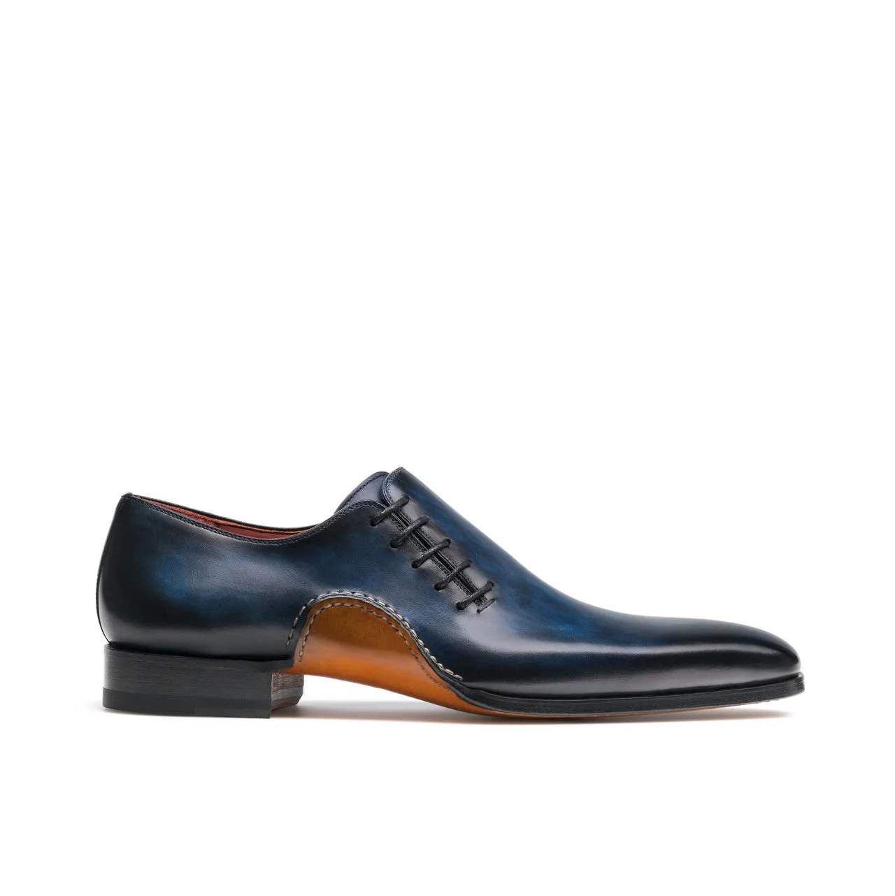 Navy Blue Leather Cobar Oxfords Shoes