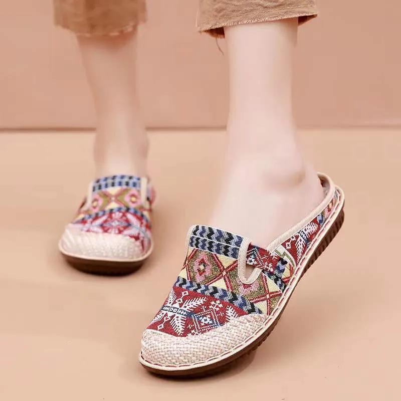 New cloth shoes straw woven casual ethnic style