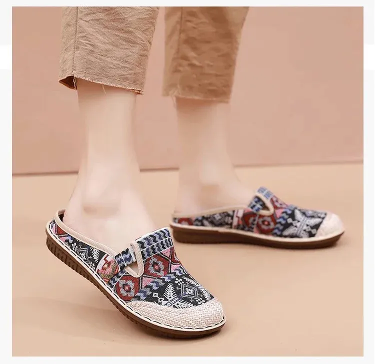 New cloth shoes straw woven casual ethnic style