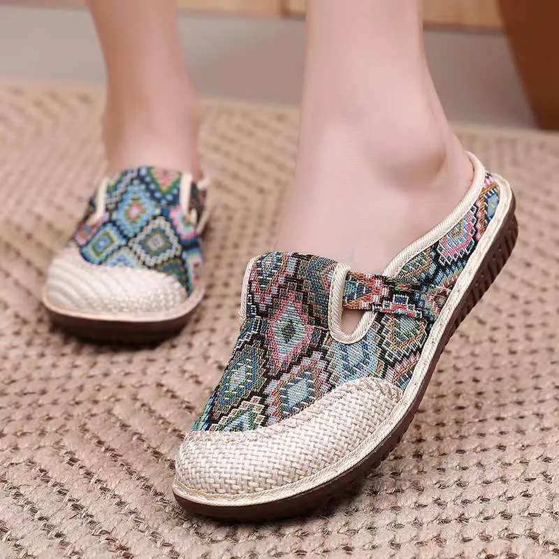 New cloth shoes straw woven casual ethnic style