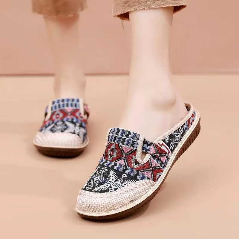 New cloth shoes straw woven casual ethnic style