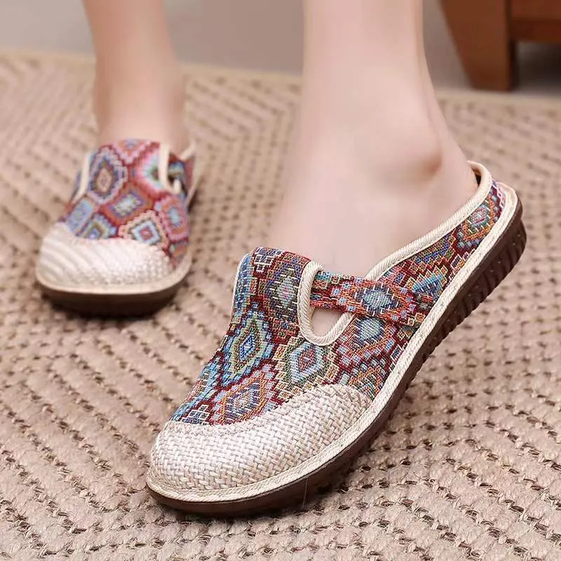 New cloth shoes straw woven casual ethnic style