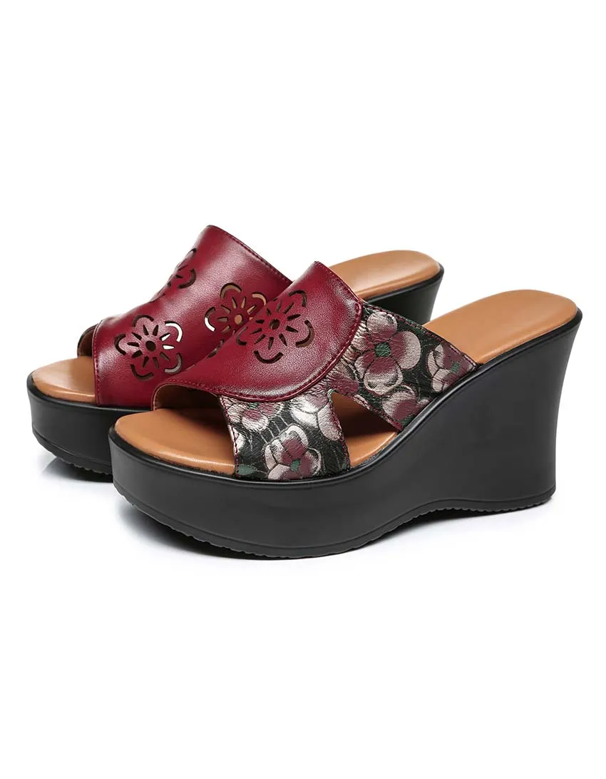 New Women Retro Platform Wedge Heels
