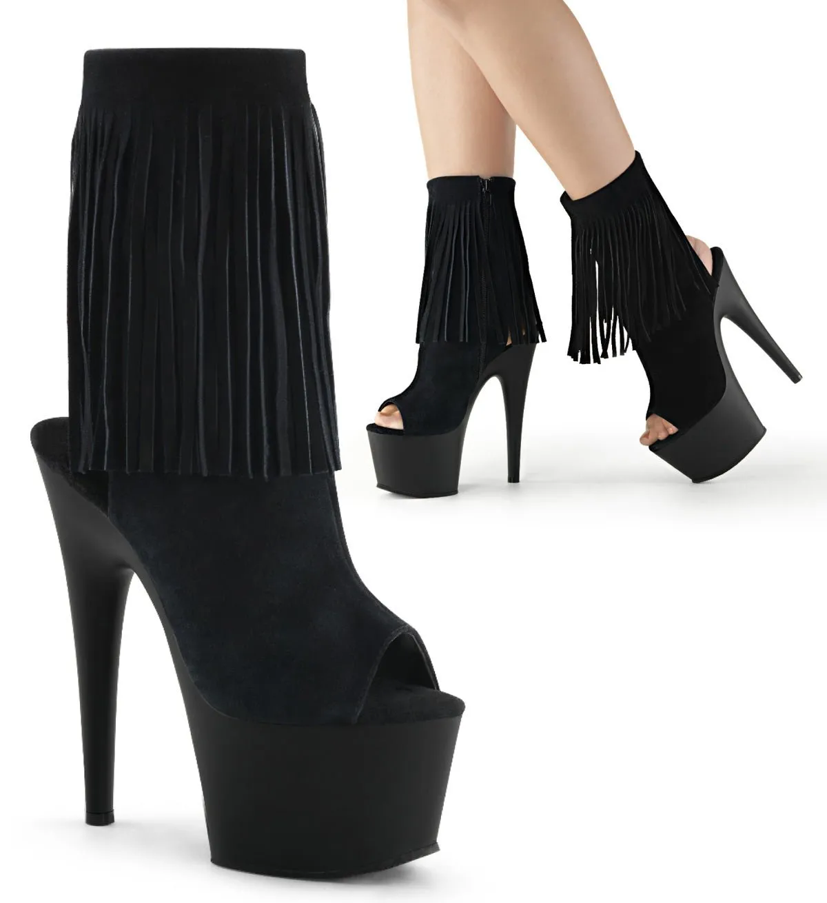 Pleaser Adore 1019 Womens 7" Heel, Platform Peep-Toe Ankle Boots