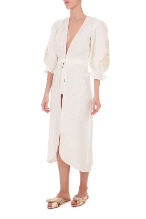 Porto Embroidery Long Robe