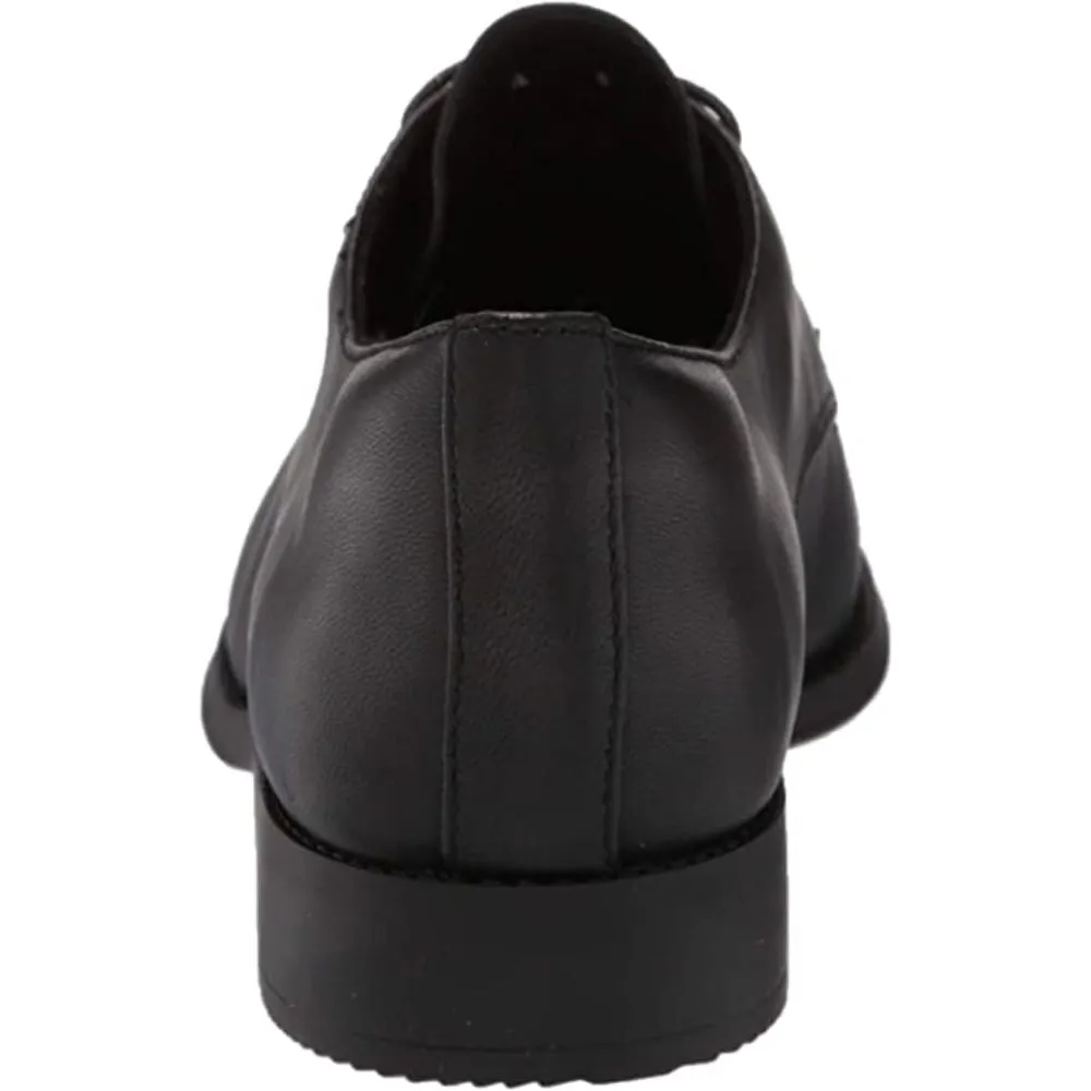 Rania Black Leather Easy Spirit Oxford Flats