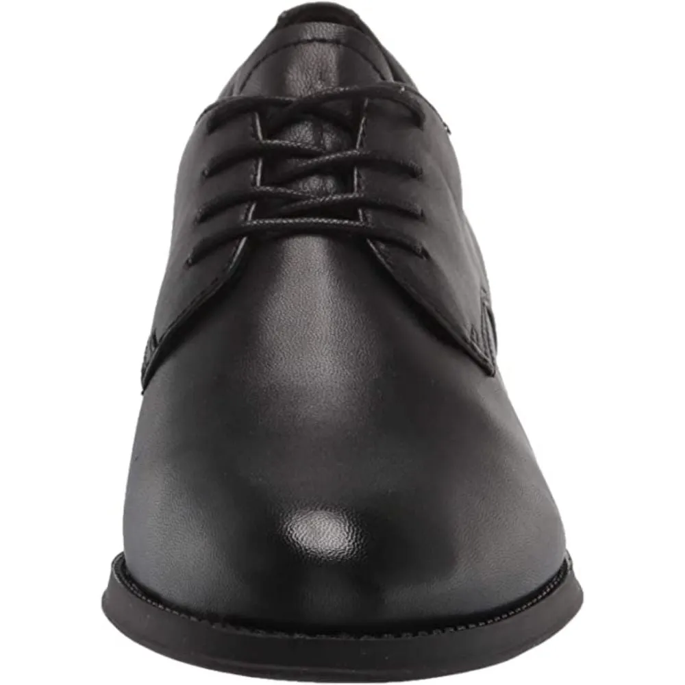 Rania Black Leather Easy Spirit Oxford Flats