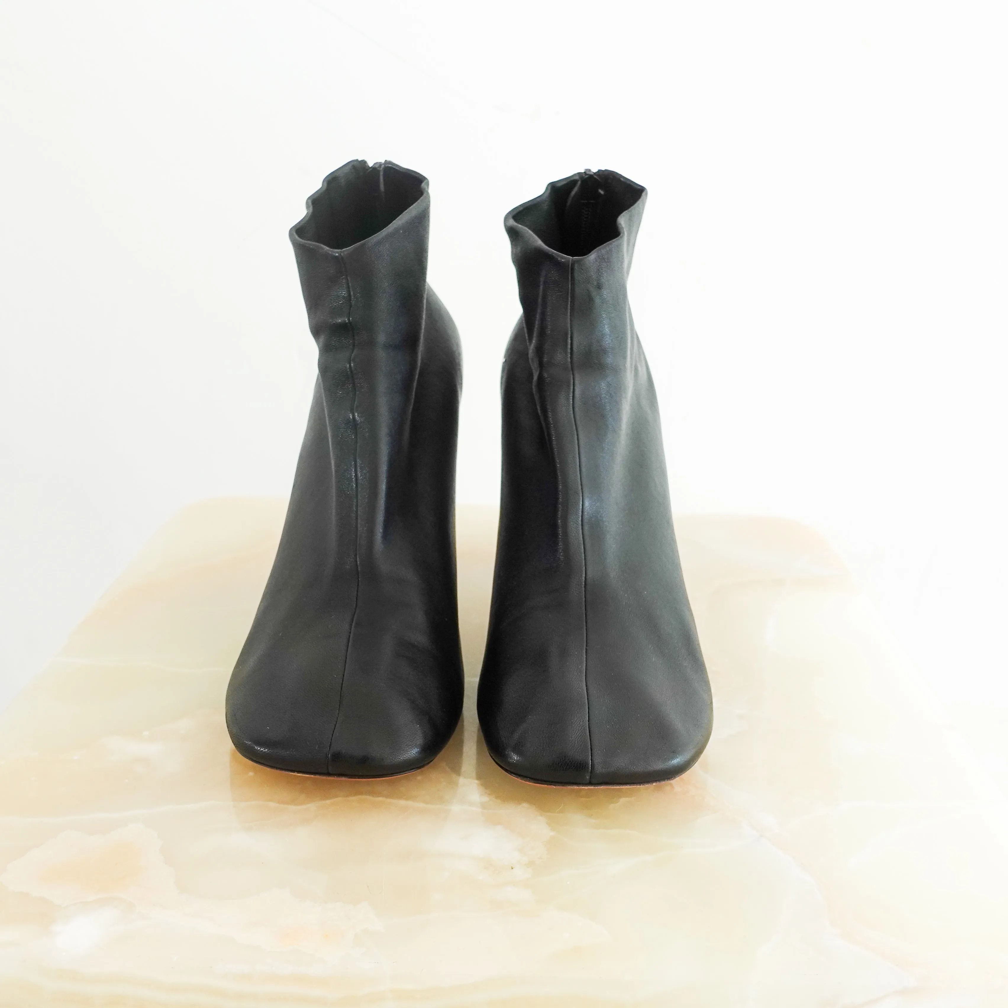 Smooth square leather boots RRP £350