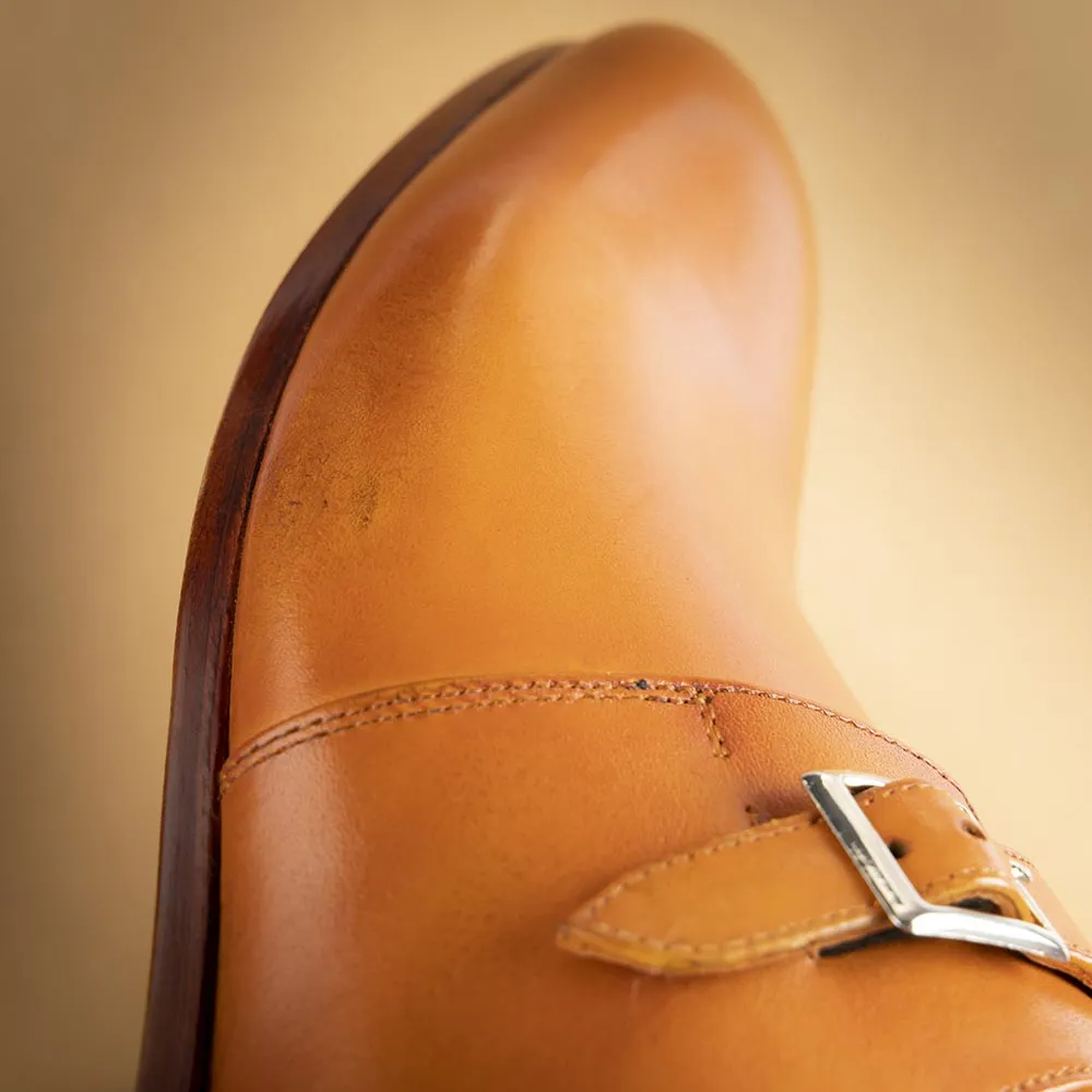 Tan Glossed Single Monk Straps