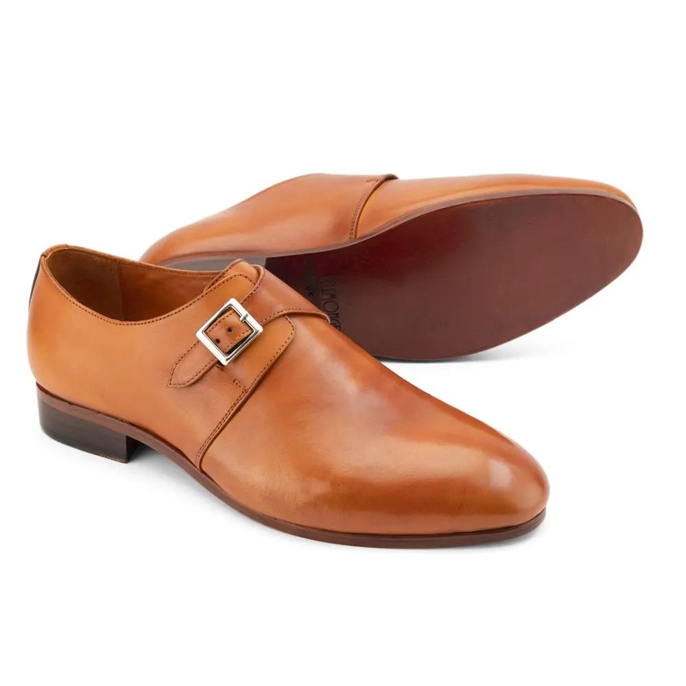 Tan Glossed Single Monk Straps