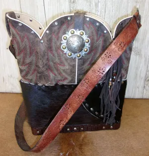 Top Shelf Cowboy Boot Purse with Fringe TS301