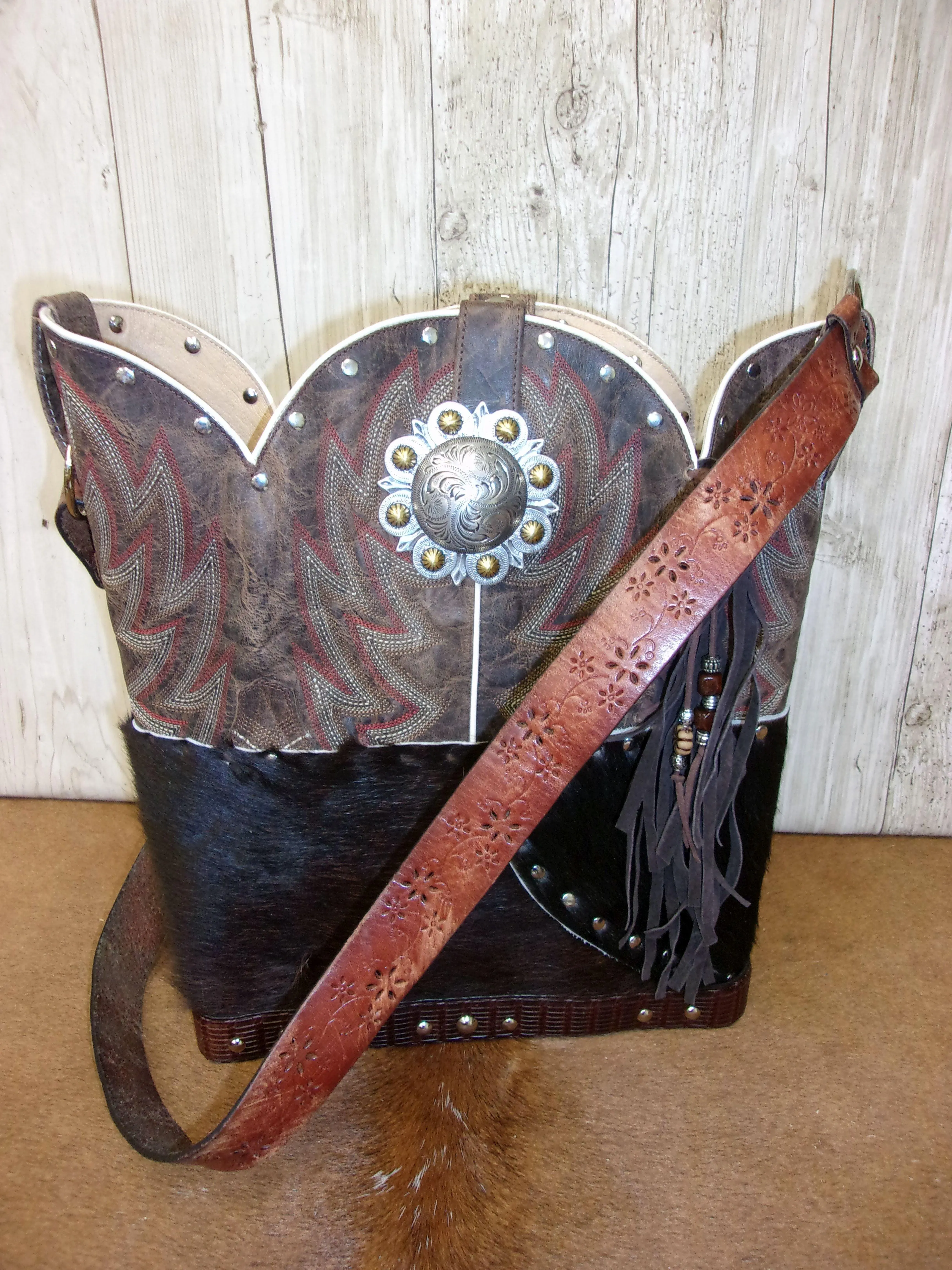 Top Shelf Cowboy Boot Purse with Fringe TS301