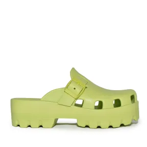 Wild Diva Slip On Buckle Chunky Platform Clog Mules