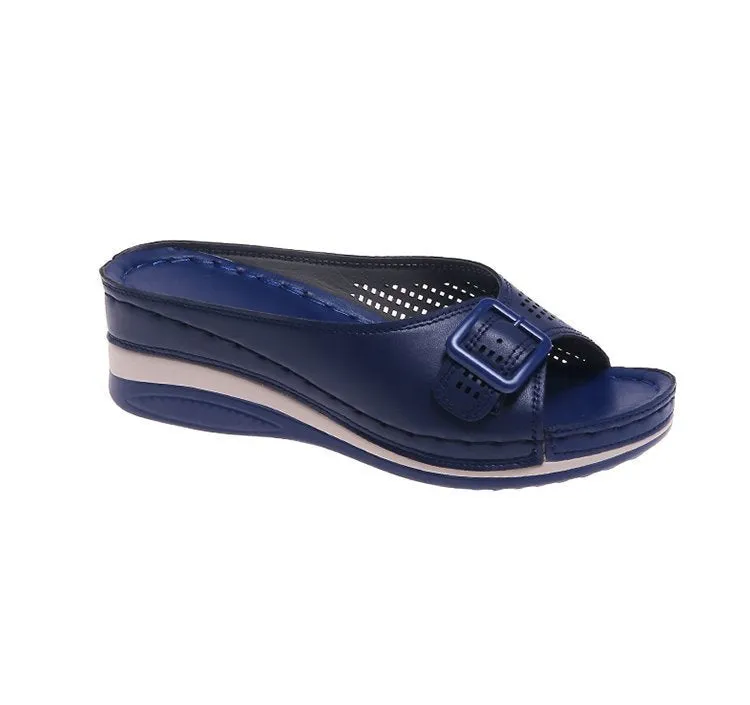 Women Closed Toe Flat Casual Beach Slippers