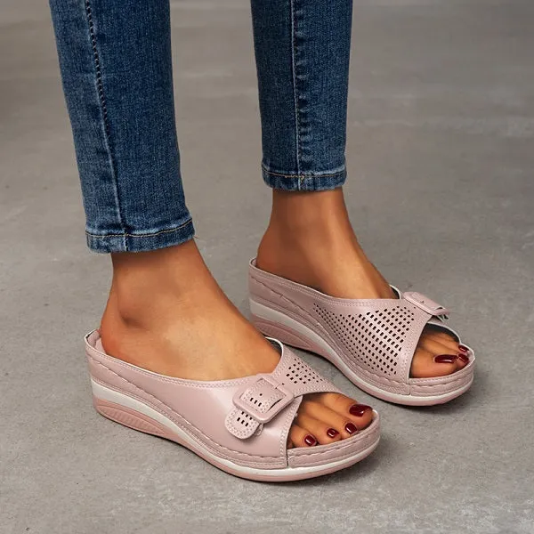 Women Closed Toe Flat Casual Beach Slippers